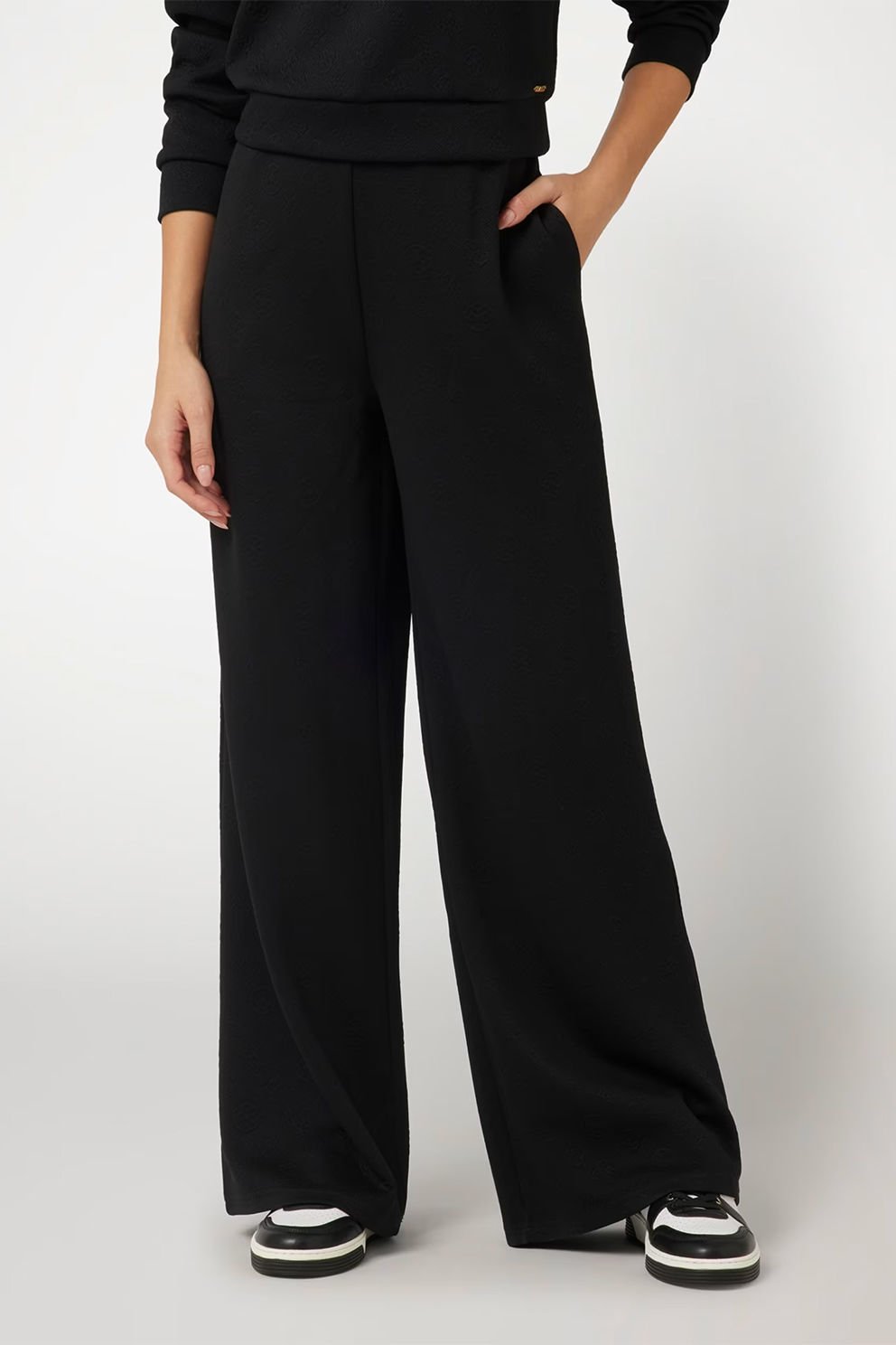 Guess Peony Logolu Straight Pantolon Siyah