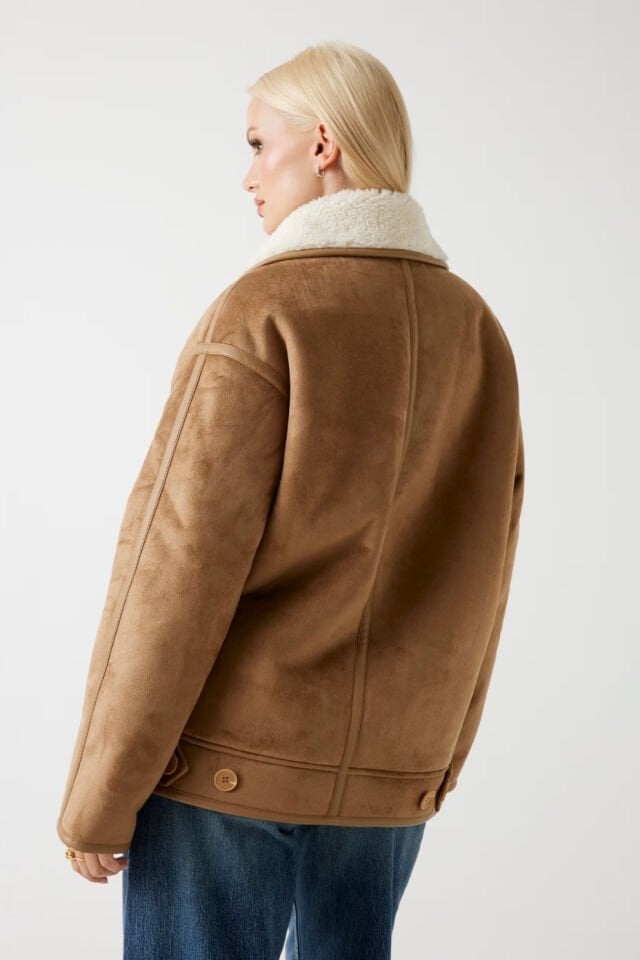 Suni Koyun Derisi Ceket Kahverengi