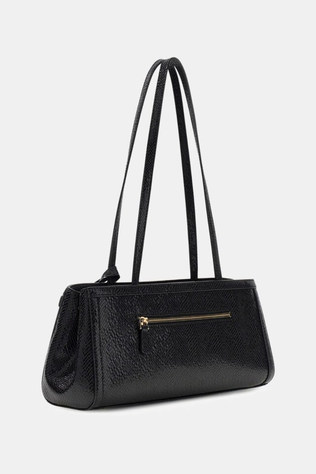 Guess Dovie Suni Deri Omuz Çantası Siyah