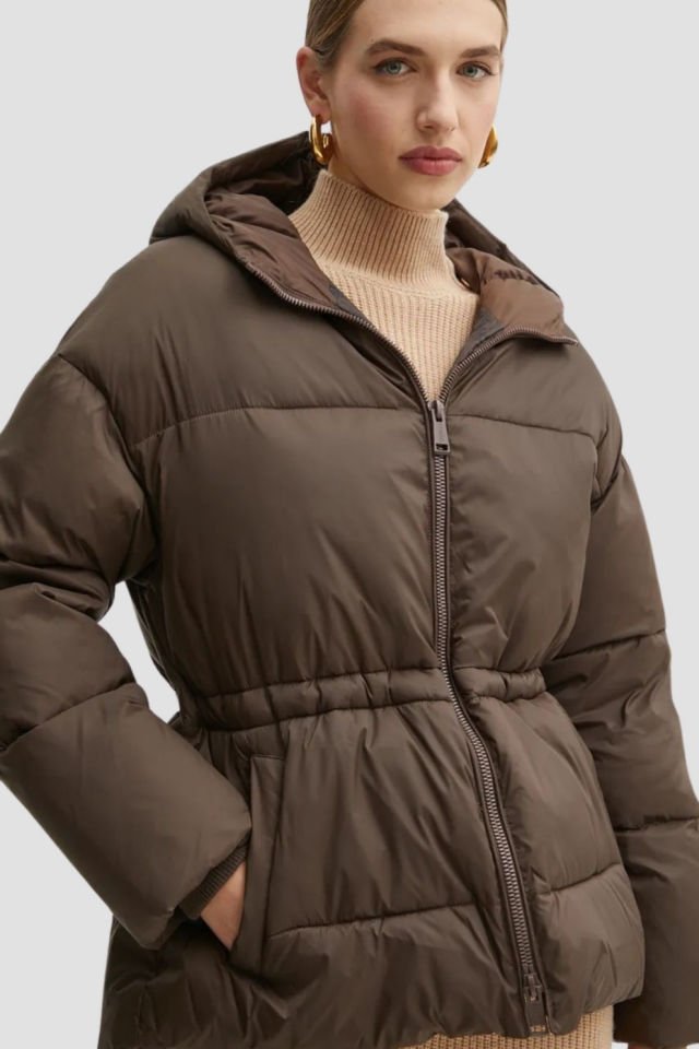 Guess Kadın Mont Koyu Kahverengi