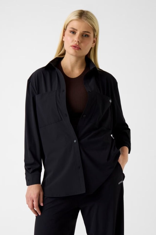 Guess Uzun Kollu Shacket Siyah Gömlek