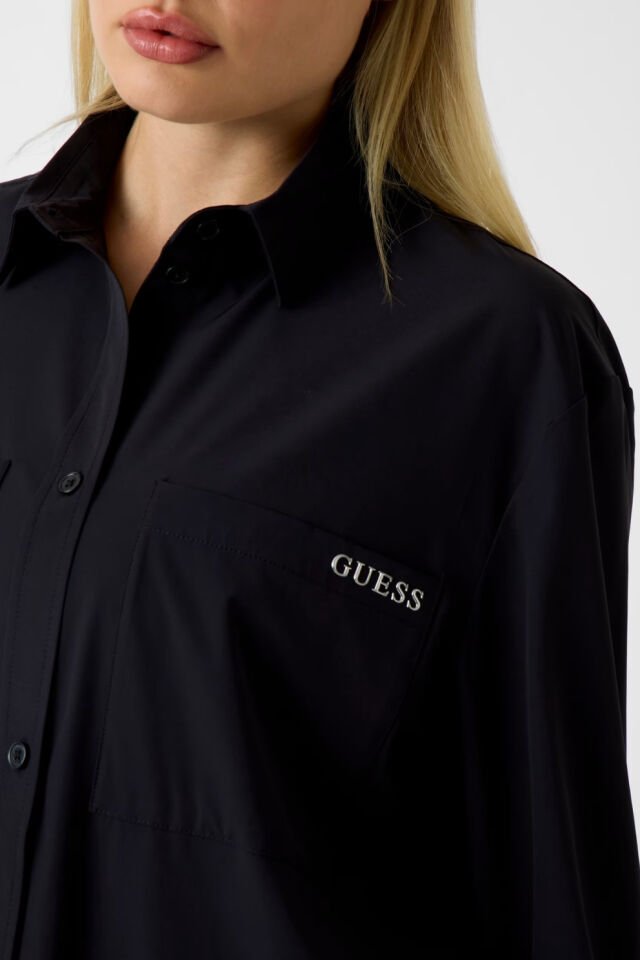 Guess Uzun Kollu Shacket Siyah Gömlek