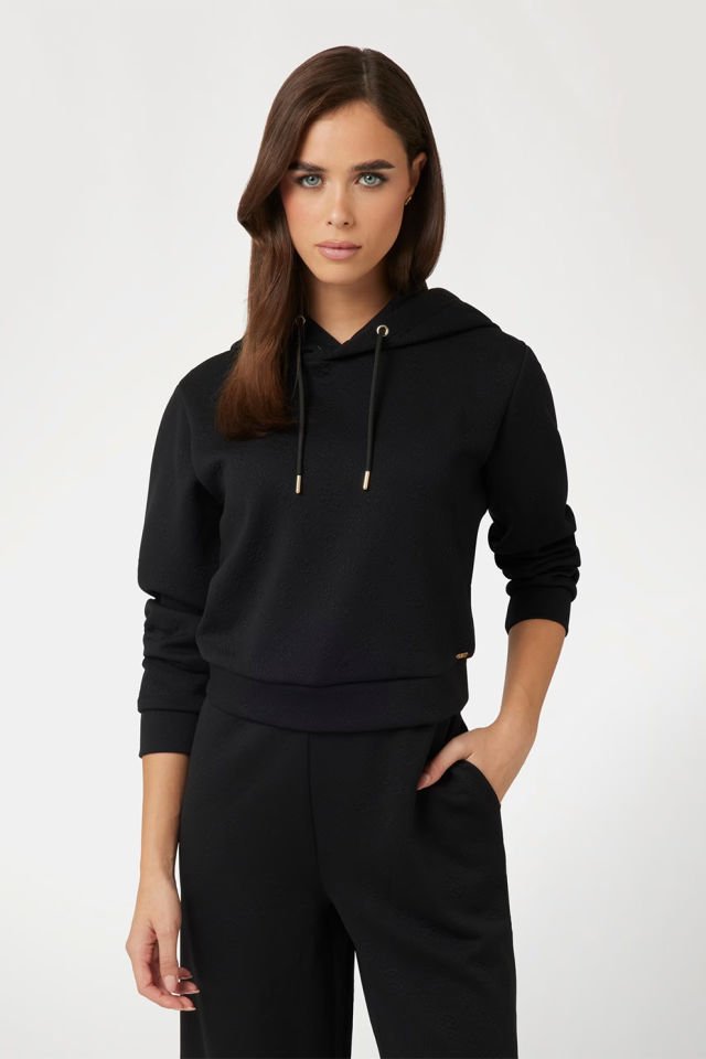 Guess Peony Logolu Sweatshirt Siyah