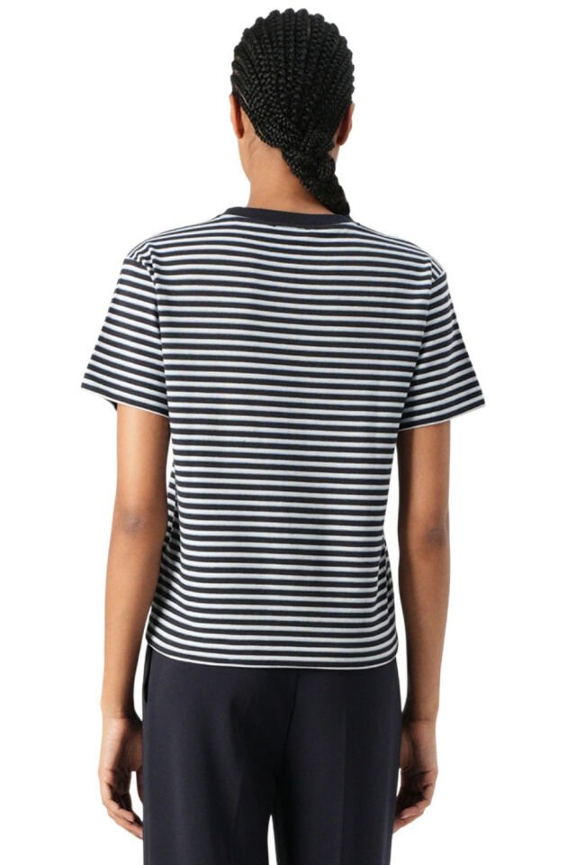 Guess Sara Kadın Bluz Uzun Kollu Çizgili Lacivert