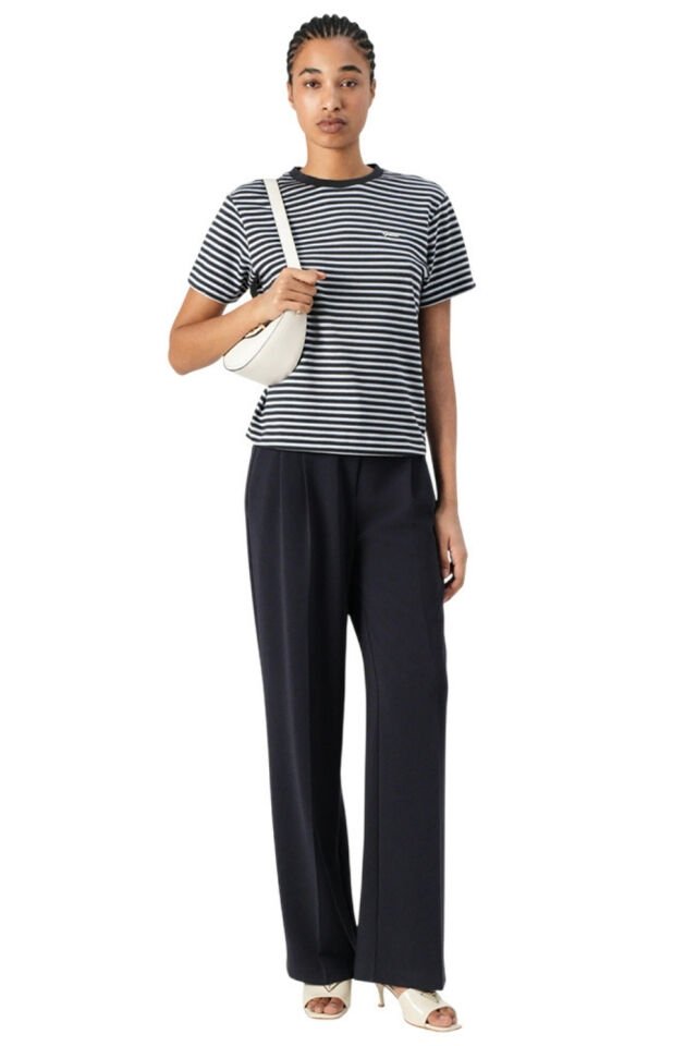 Guess Sara Kadın Bluz Uzun Kollu Çizgili Lacivert