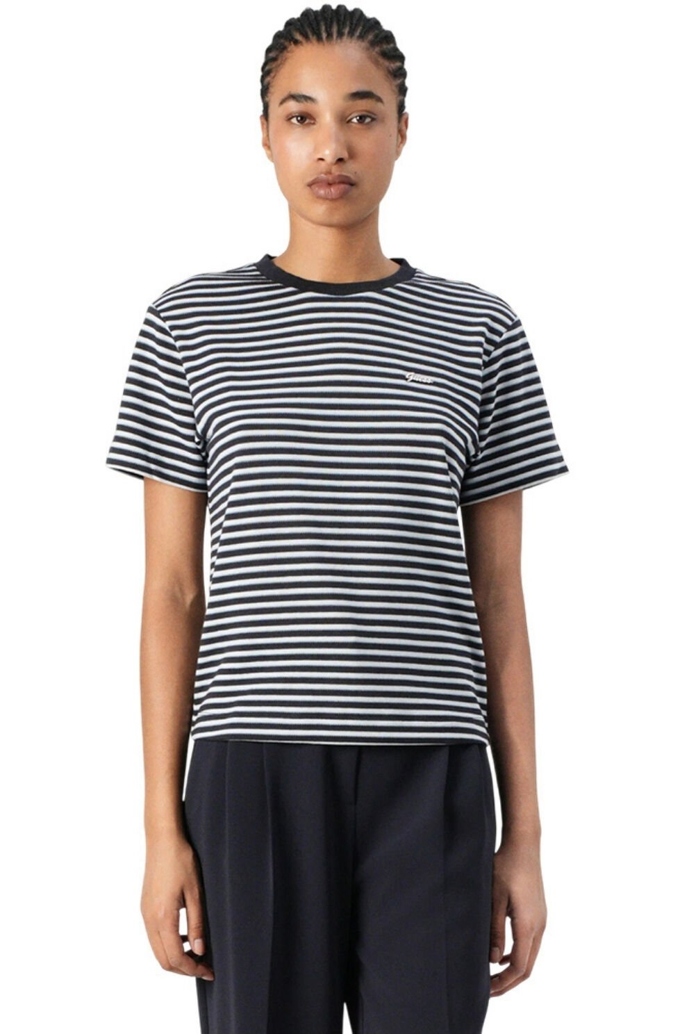 Sara Kadın Bluz Uzun Kollu Çizgili Lacivert