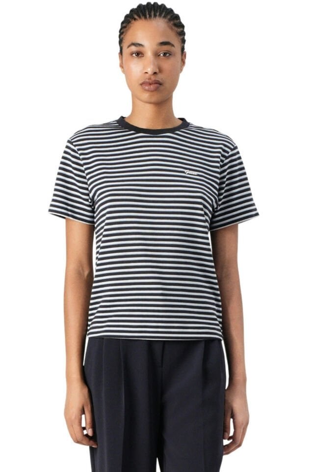 Sara Kadın Bluz Uzun Kollu Çizgili Lacivert