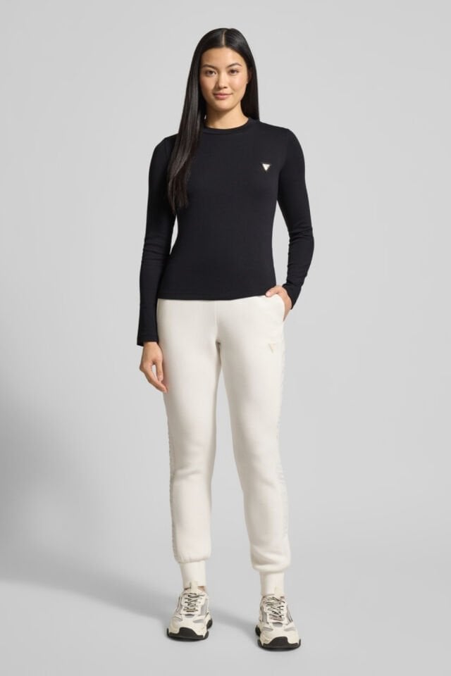 Guess Uzun Kollu Etiket Detaylı Tİşört Siyah