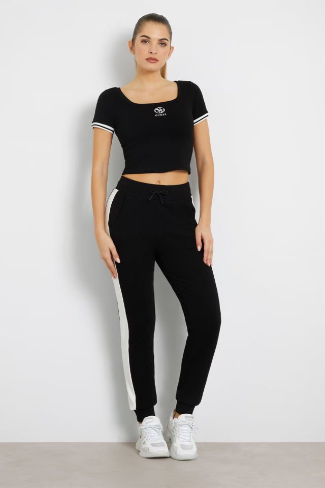 Guess Rib Örgü Jogger Pantolon Siyah