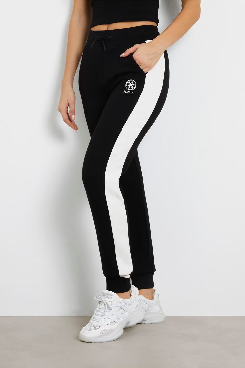 Guess Rib Örgü Jogger Pantolon Siyah