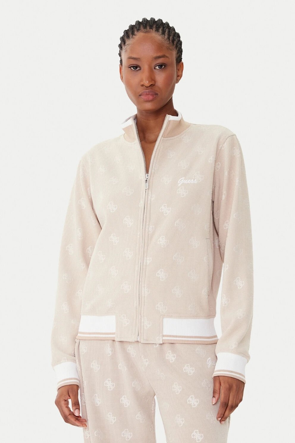 Guess 4G Tam Fermuarlı Sweatshirt