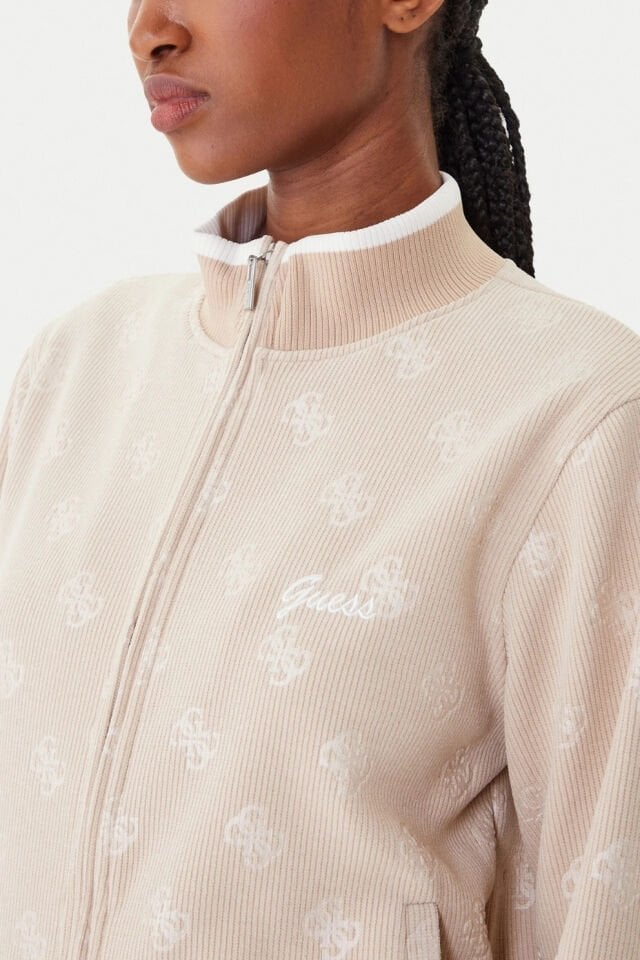 Guess 4G Tam Fermuarlı Sweatshirt