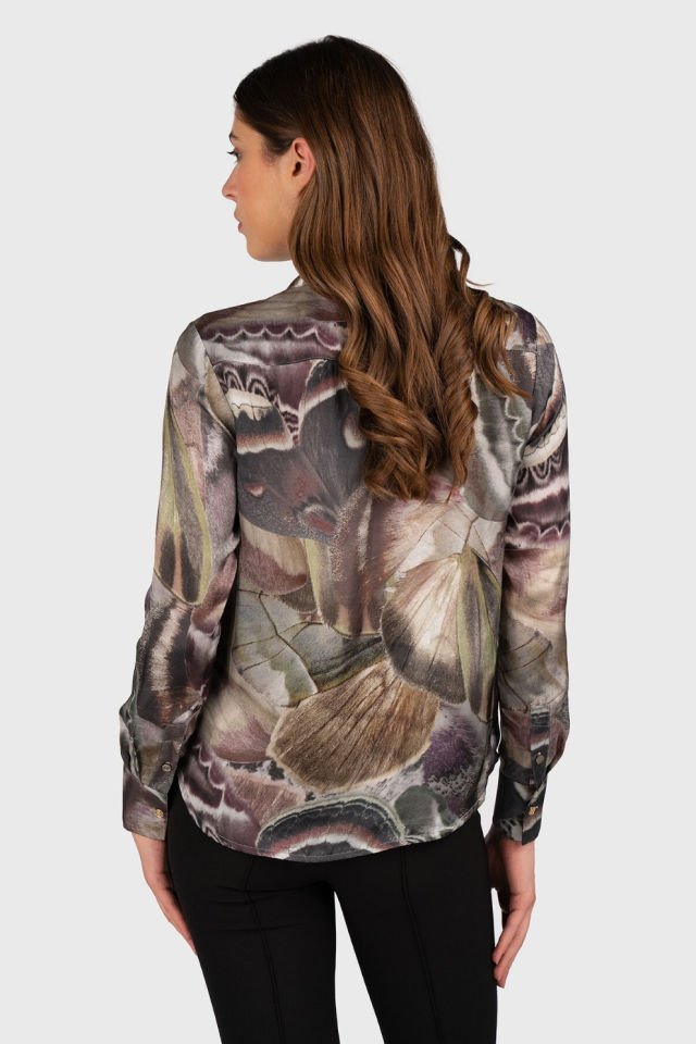 Guess Slim Fit Gömlek Yaka Çok Renkli Kadın Gömlek