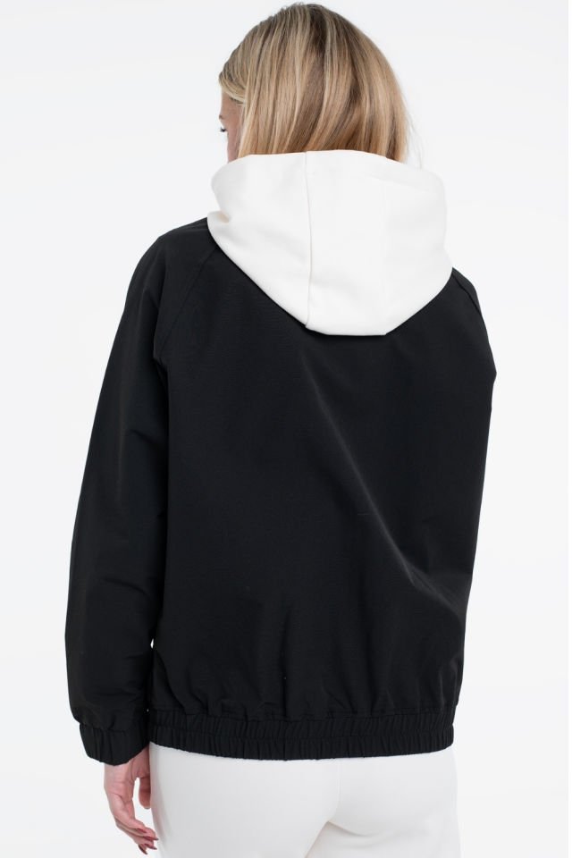 Guess Boydan Boya Fermuarlı Sweatshirt Siyah