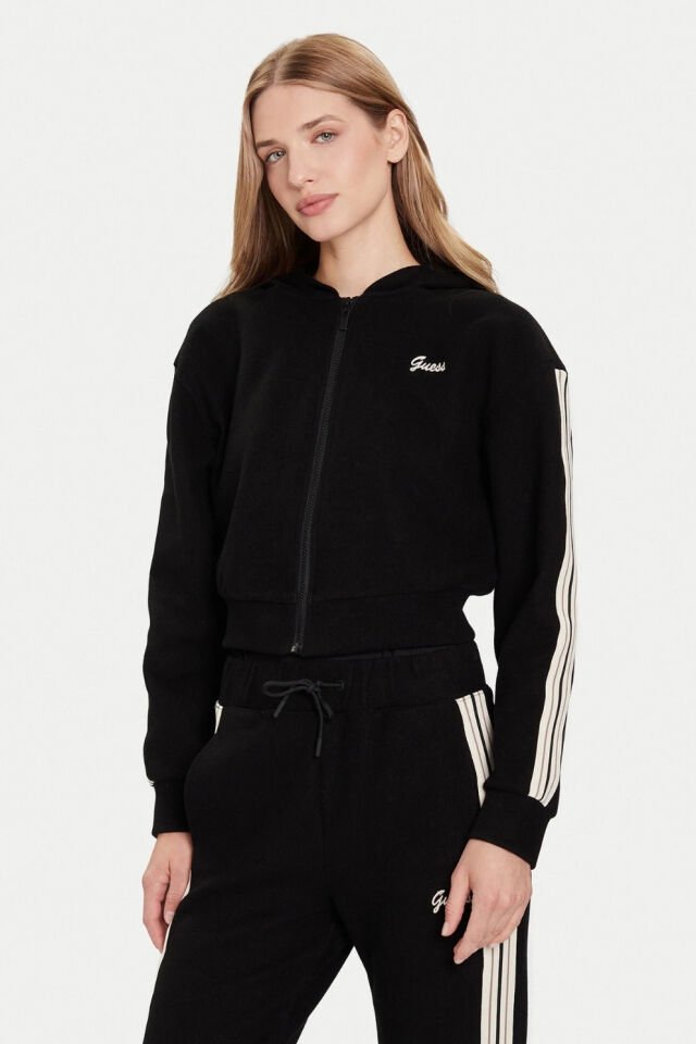 Guess Sweatshirt Siyah Normal Kesim