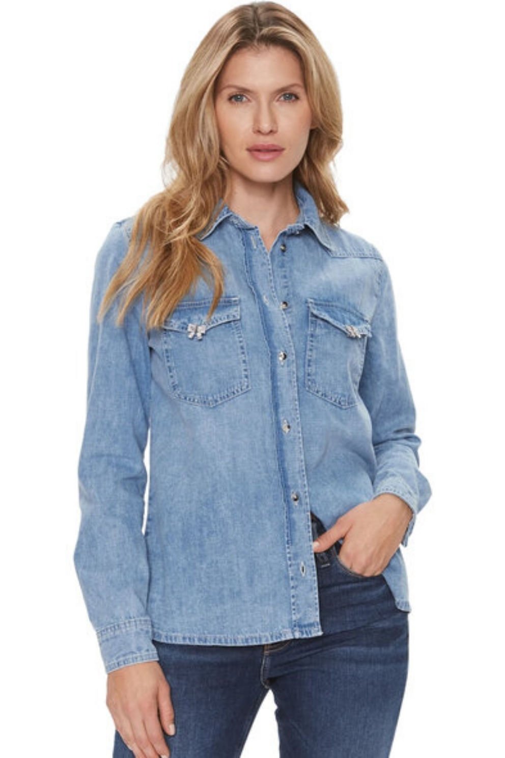 Guess Riky Denim Gömlek Mavi