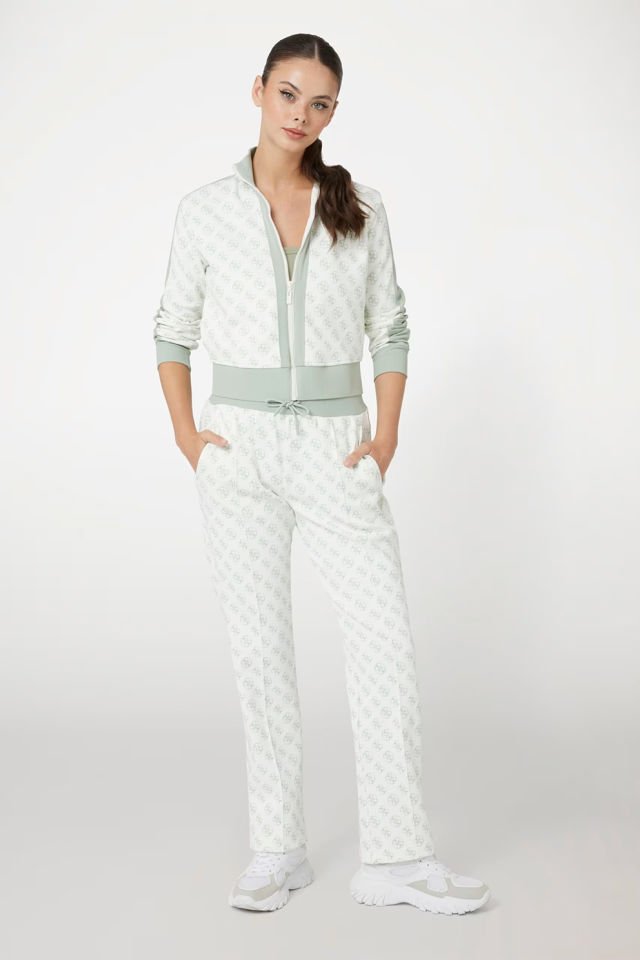 Guess Tamamı 4g Logolu Sweatshirt Açık Yeşil