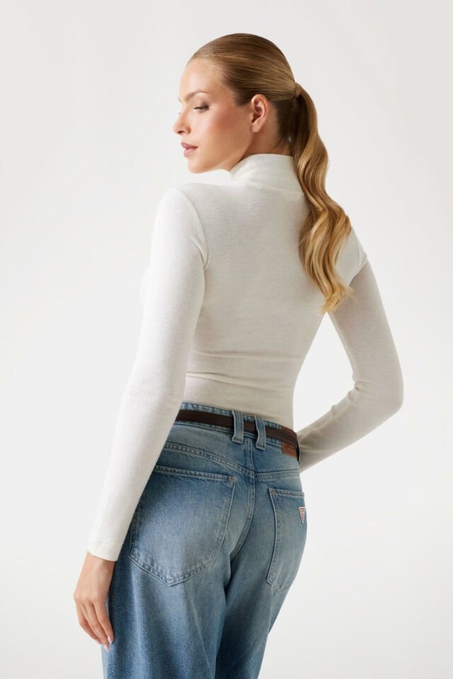 Guess Balıkçı Yaka Üst Beyaz