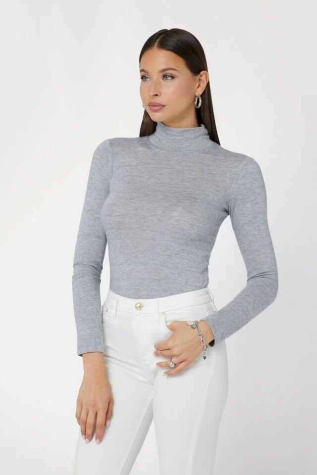 Guess Balıkçı Yaka Üst Gri