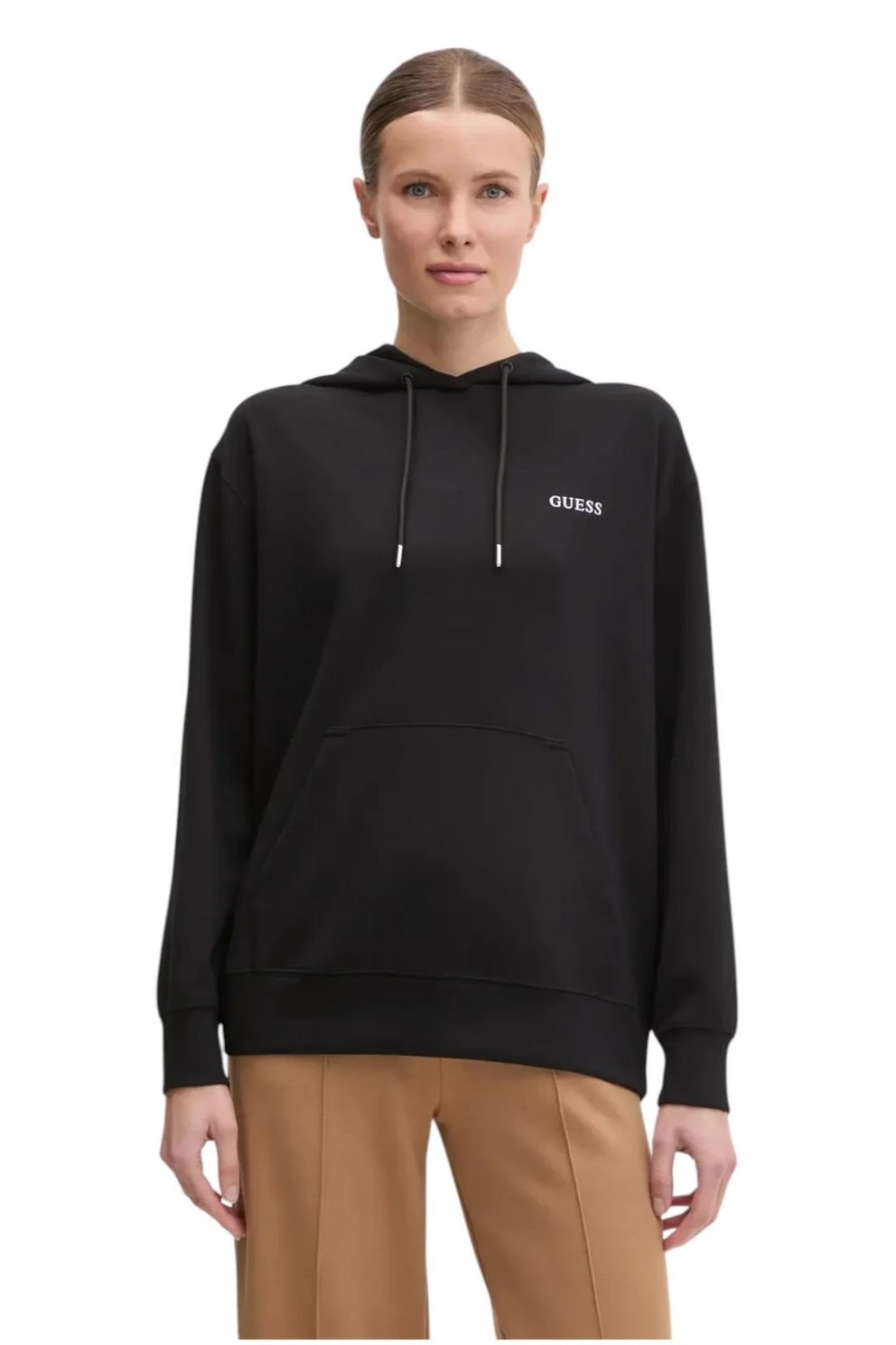 Guess Sweatshirt Normal Kesim Siyah
