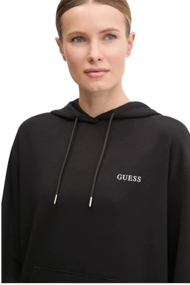 Guess Sweatshirt Normal Kesim Siyah