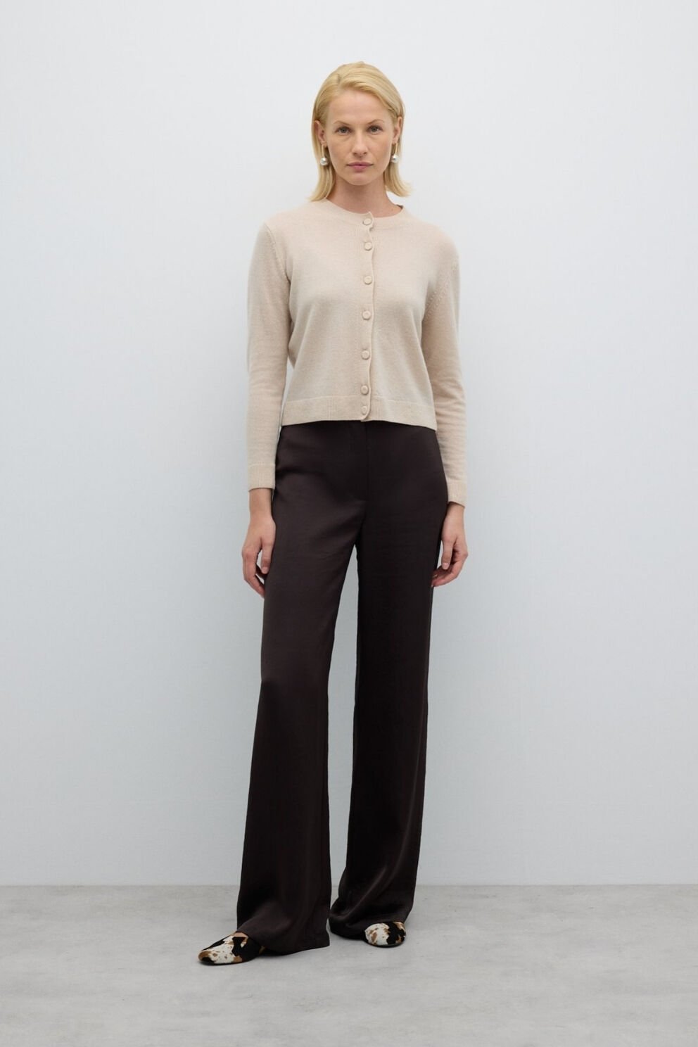 Roman Geniş Paça Pantolon Acı Kahve