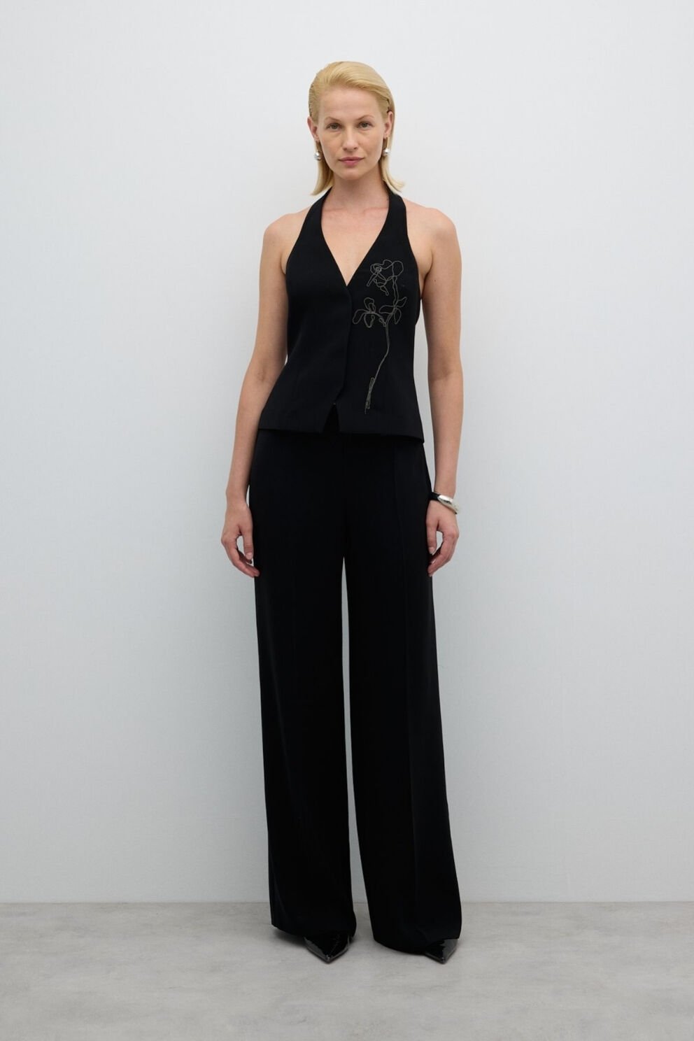 Roman Geniş Paça Pantolon Siyah