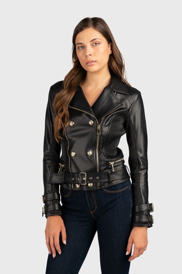 Guess Kadın Biker Ceket Siyah