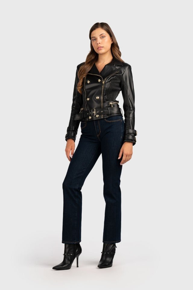 Guess Kadın Biker Ceket Siyah