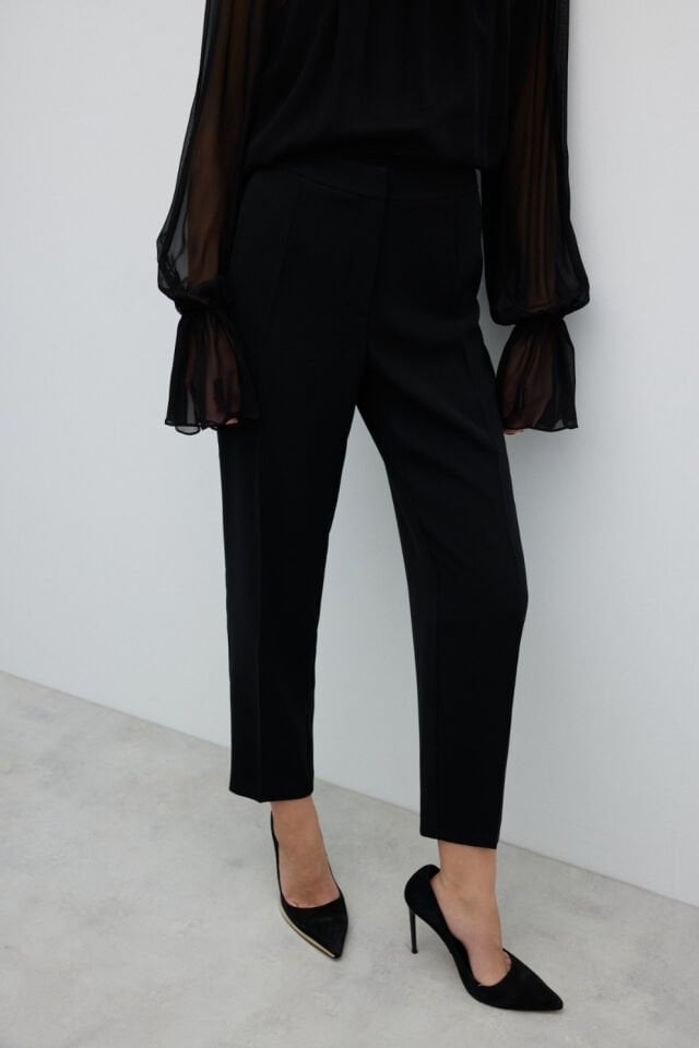 Roman Düz Paça Pantolon Siyah