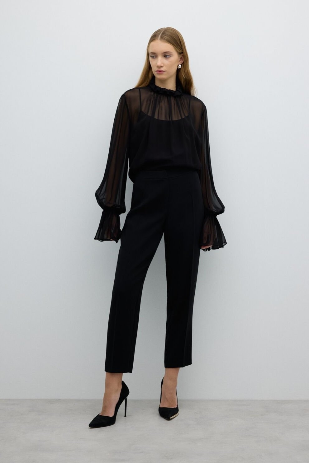 Roman Düz Paça Pantolon Siyah