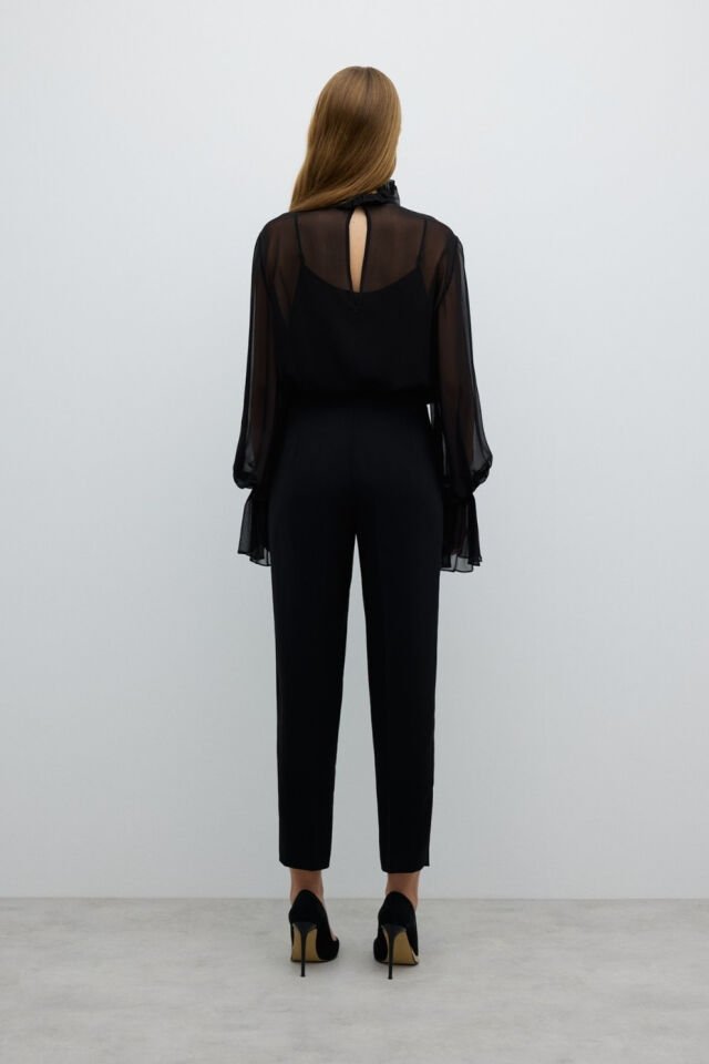 Roman Düz Paça Pantolon Siyah