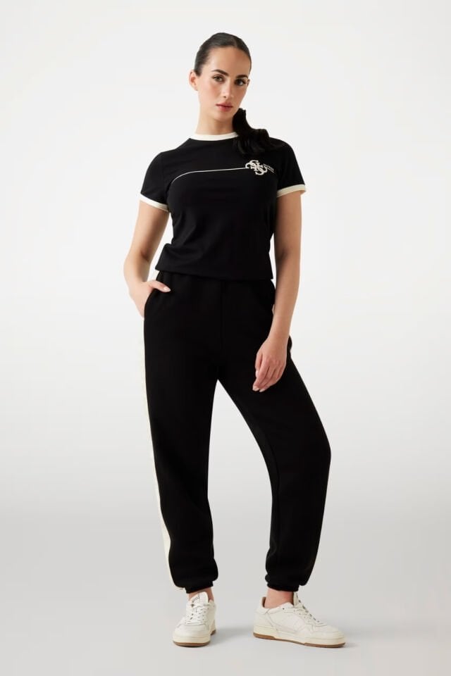 Guess Slim Fit Logolu T-shirt Siyah