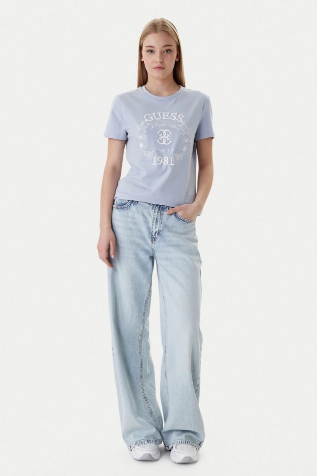 Guess Normal Kesim Tişört Mavi