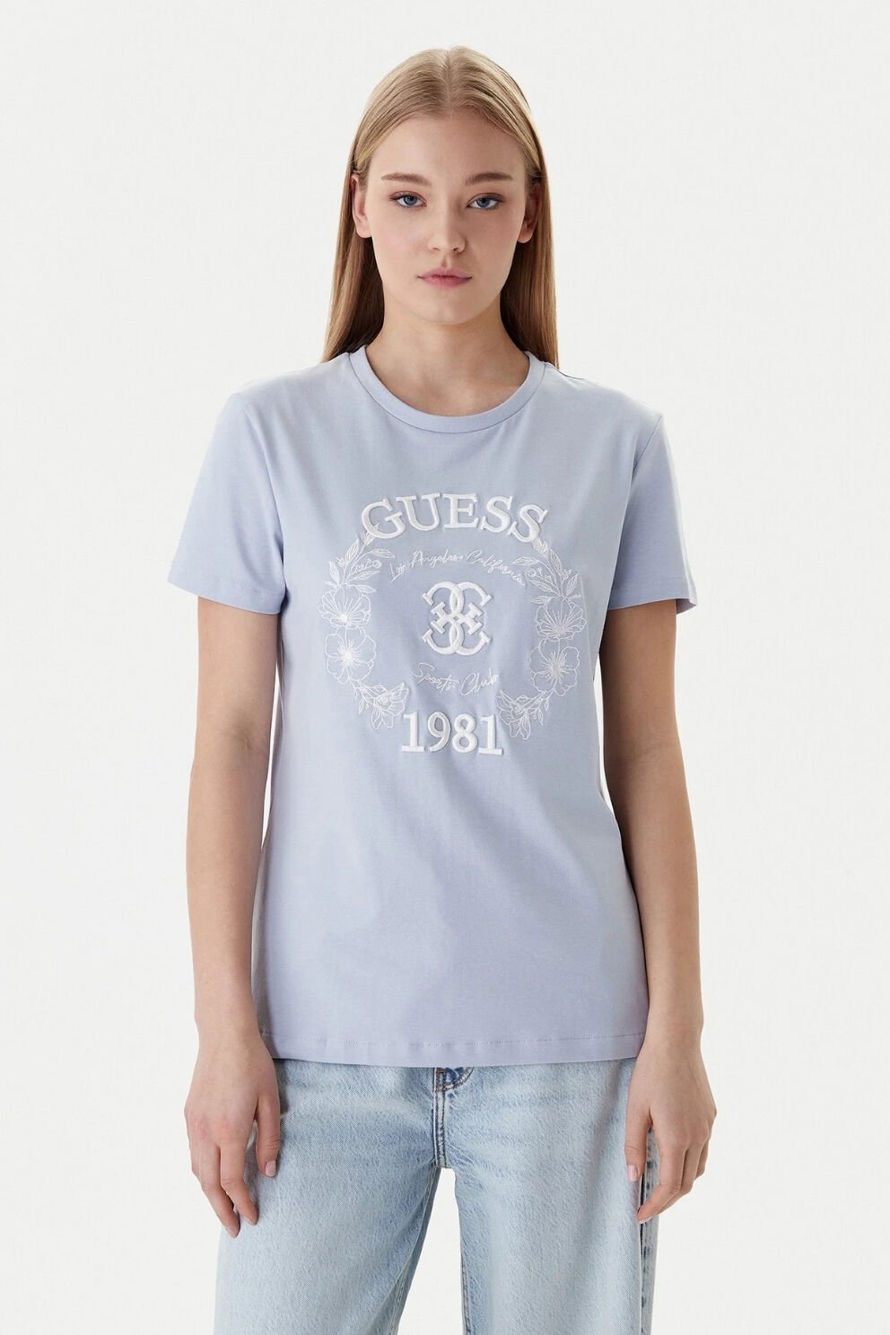 Guess Normal Kesim Tişört Mavi