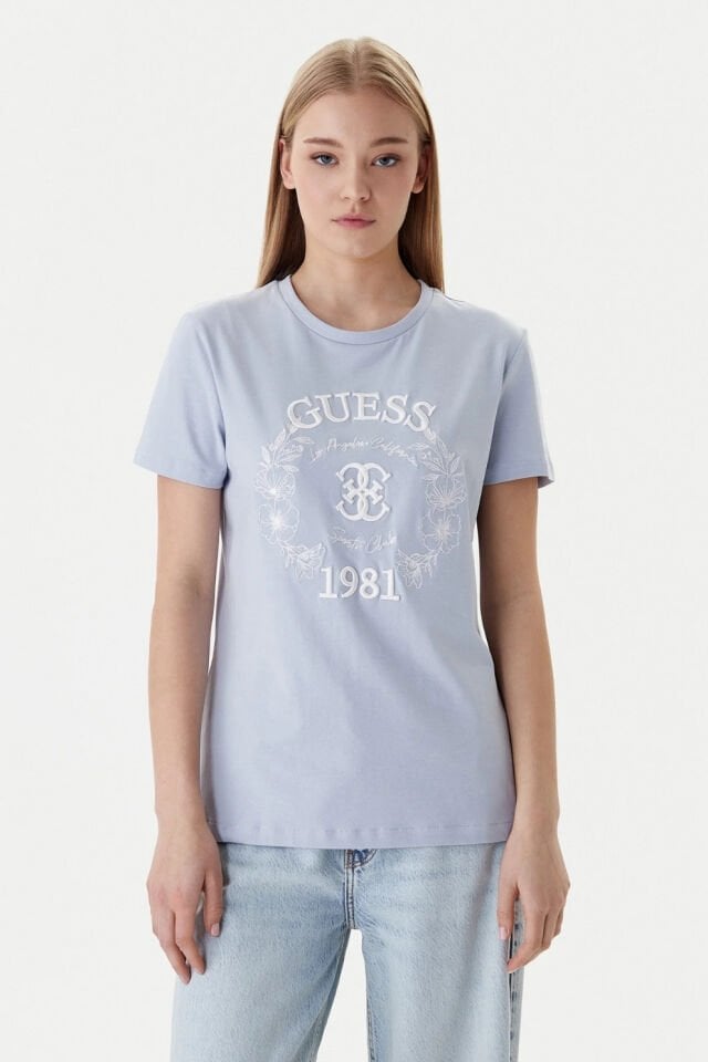 Guess Normal Kesim Tişört Mavi