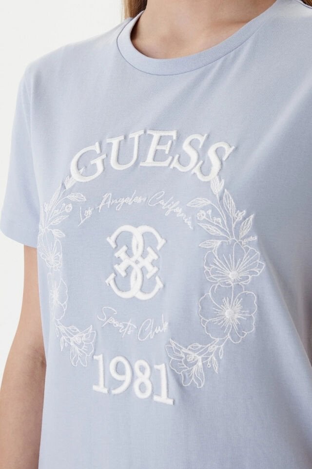 Guess Normal Kesim Tişört Mavi