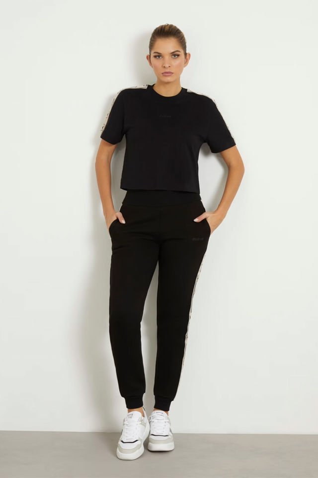 Guess Yanı Logolu Tişört Siyah