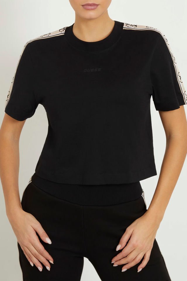 Guess Yanı Logolu Tişört Siyah