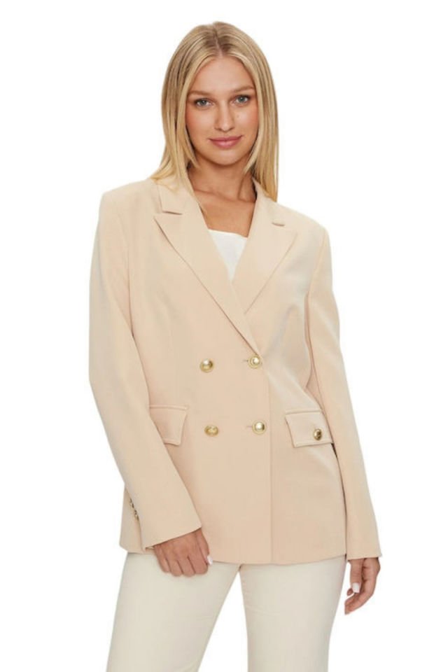 Guess Ls Fıona Double Brea Kadın Ceket Krem