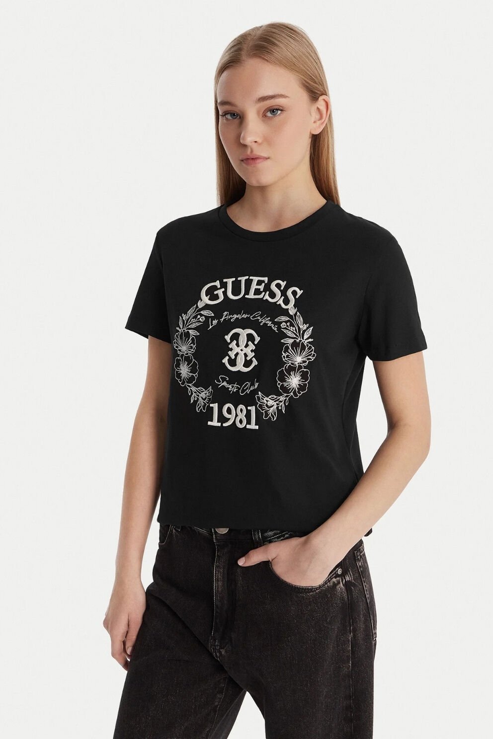 Guess Normal Kesim Tişört Siyah