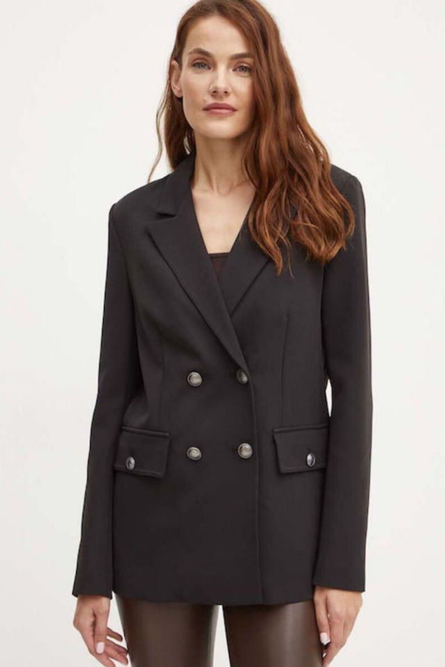 Guess Ls Fıona Double Brea Kadın Ceket Siyah