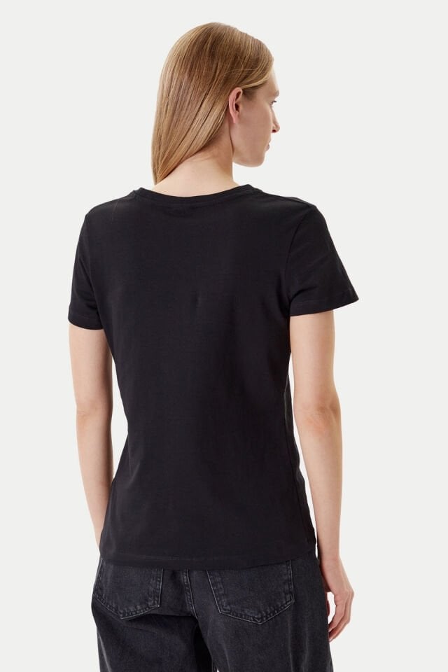 Guess Regular Fit Logolu T-shirt Siyah