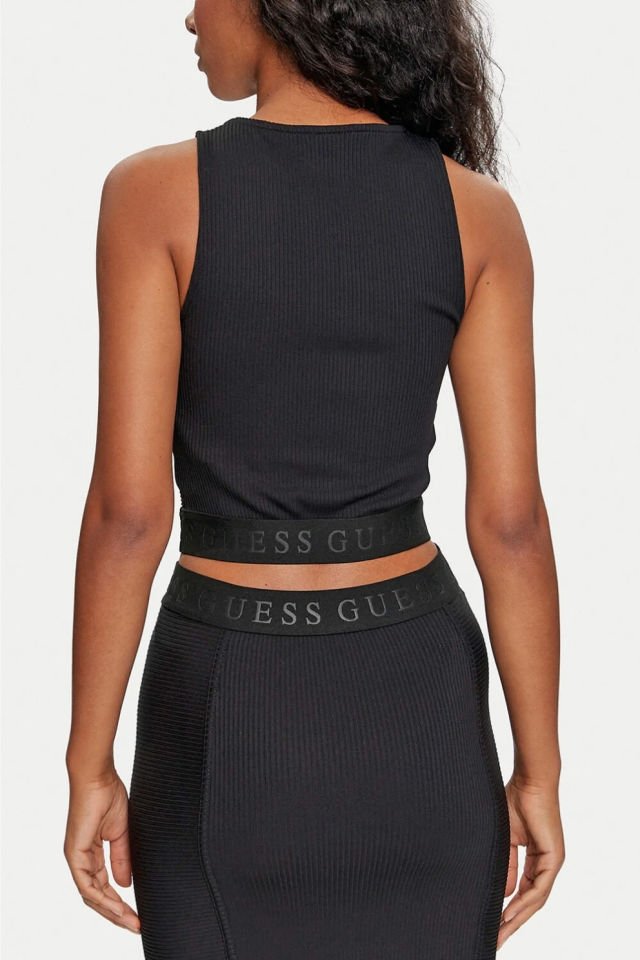 Guess Kadın Logolu Bluz Siyah