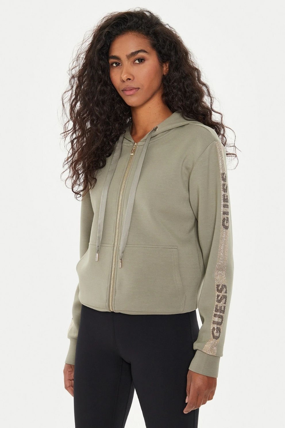 Guess Kapüşonlu Scuba Sweatshirt Yeşil