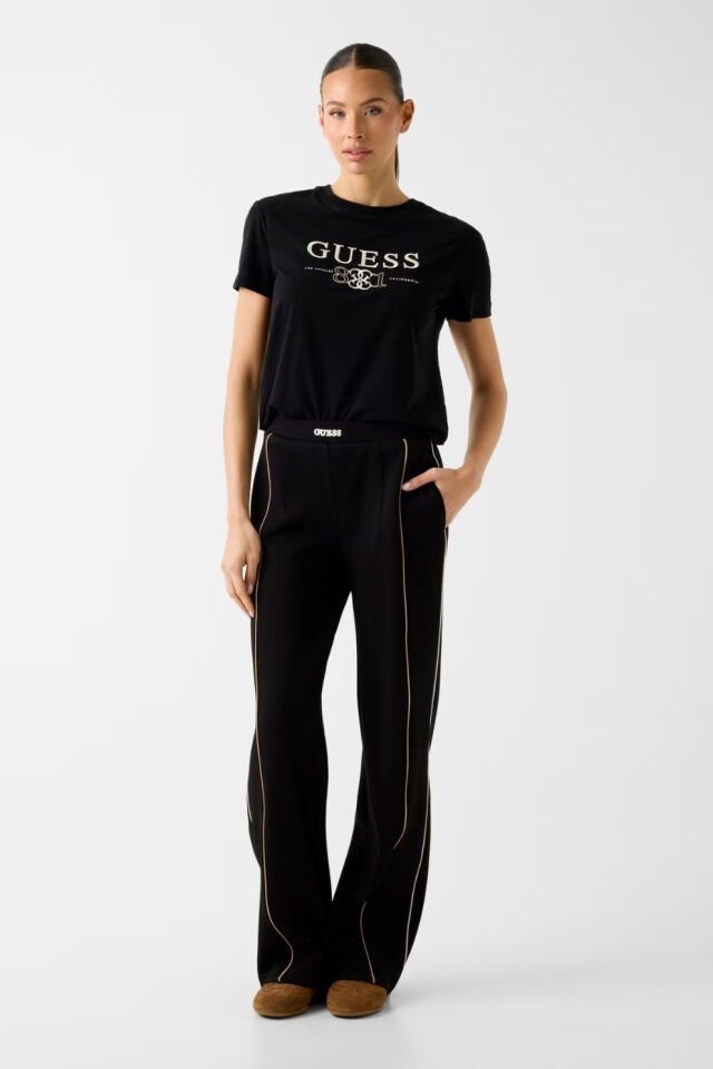 Guess Nakışlı Logolu Tişört Siyah