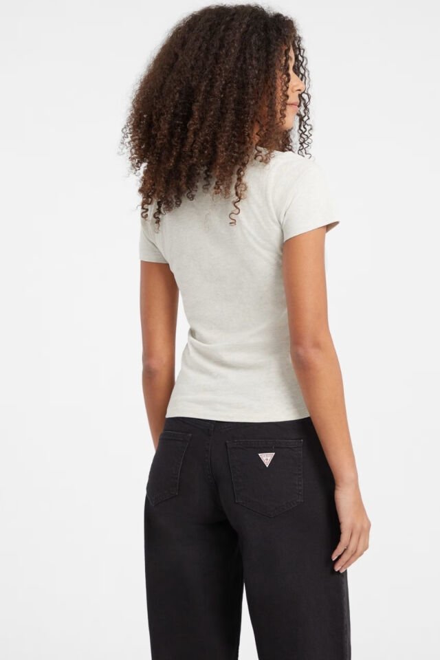 Guess Logo Desenli T-shirt Gri