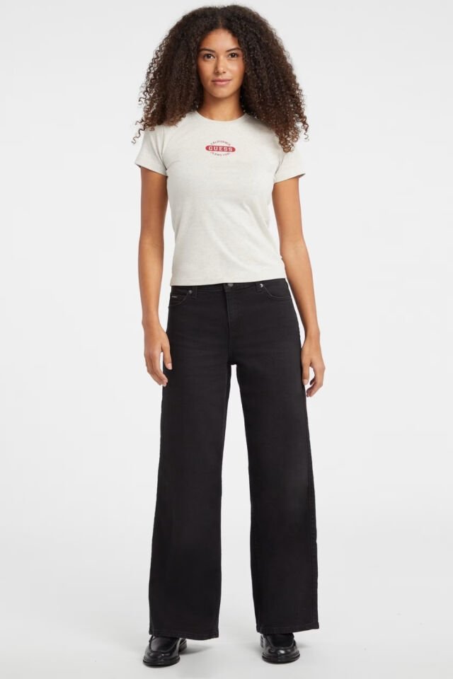 Guess Logo Desenli T-shirt Gri