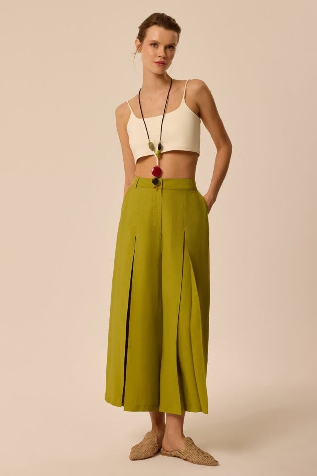 Upgrade Pilikaşe Culotte Pantolon Yeşil