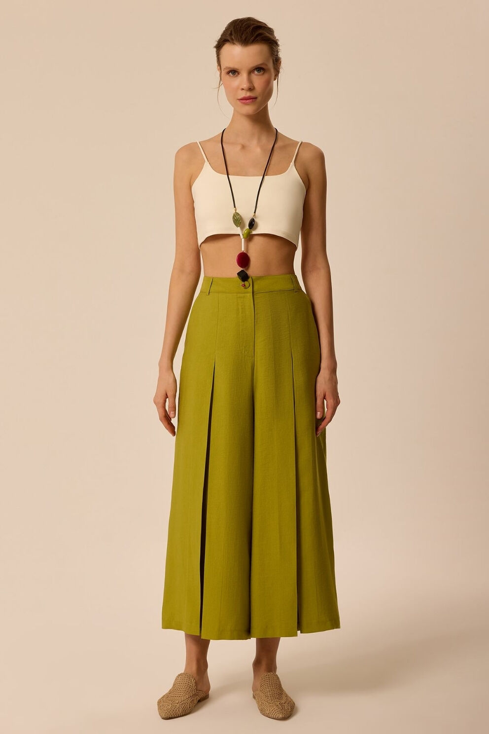 Upgrade Pilikaşe Culotte Pantolon Yeşil